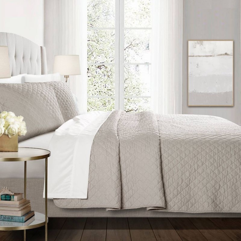 Lush Décor Ava Diamond Oversized Cotton Quilt Set Full/Queen